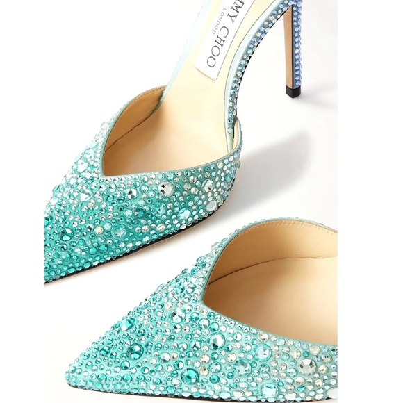 JIMMY CHOO Saeda Exclusive Peacock Pumps Swarovski Crystals - Picture 2 of 6
